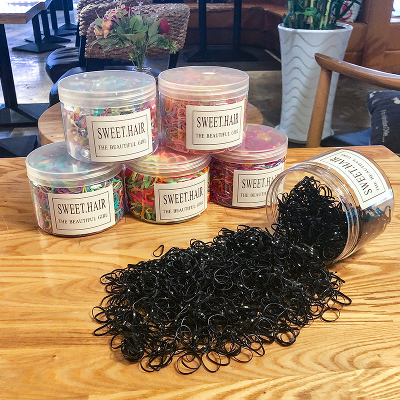 Gruesa engrosada cuerda de pelo desechable para mujeres adultos con fuerte tirón constantemente alta elasticidad anillo de pelo durable anillo de goma negro accesorios para el pelo anillo de goma