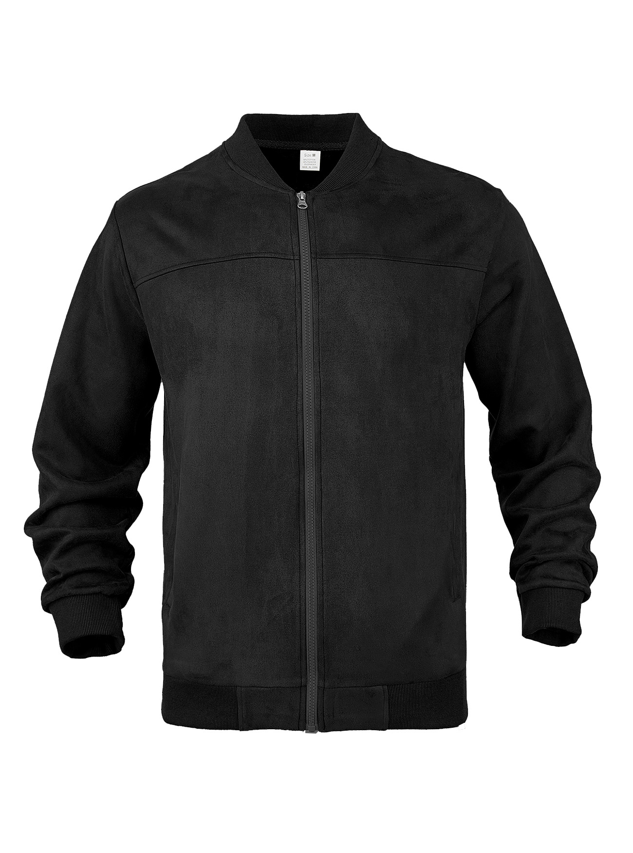 Transfronterizo nuevo Amazon gamuz hombre chaqueta de vuelo con cremallera europea y americana diseño de empalme de color sólido chaqueta simple