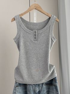 Modal Cotton Button Camisole Women's Spring and Summer New Large Size Slim Outer Wear Inner Bottoming Sleeveless Top