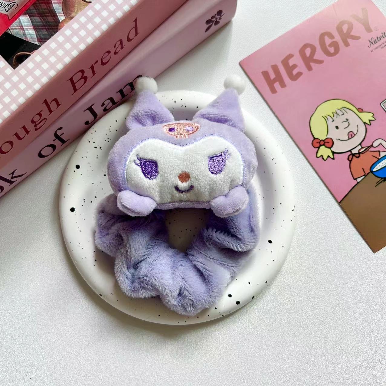 Dulce lindo peluche kt felino círculo de intestino grueso estudiante dulce felina elás negro rosa chica joyería de cabello cabello cabello