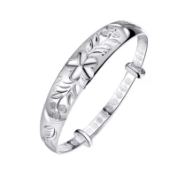 Ethnic silver bracelet, ethnic style