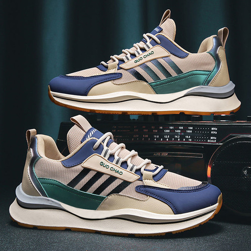 Men's sports shoes spring new running shoes fashionable men's casual trendy shoes men's fly woven breathable casual men's shoes