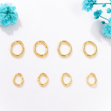 铜的14K真金椭圆开口圈手链项链连接环18K包金保色收尾活口钥匙圈