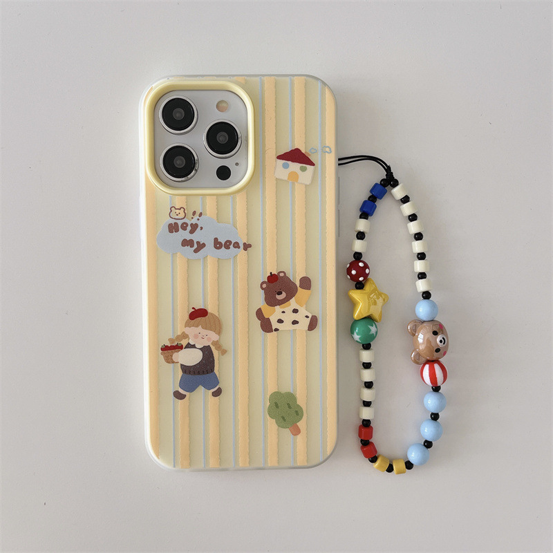 Cartoon ins raya oso chica para 15ProMax funda para teléfono móvil iPhone14 Apple 13/12 cadena 15
