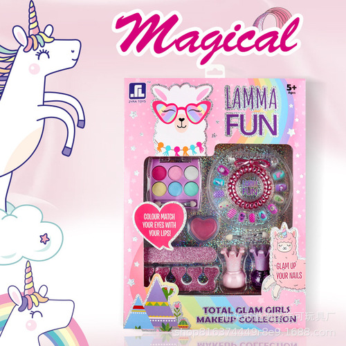 Cross-border foreign trade children's cosmetics complete set non-toxic girls simulation makeup lip gloss lipstick toy set Amazon