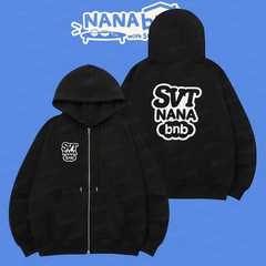 2025新型NANA帽子付きジッパー付きスウェットのクロスボーダーSVTプリントのカーディガンのコートのファッションモデルの卸売り