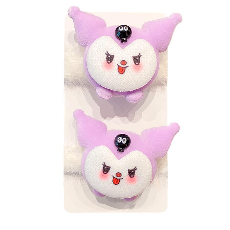 Linda cabeza de dibujos animados cuerda niños Sanrio Otoño e Invierno felpa pequeña niña alta cola cuerda de pelo bebé goma banda de goma