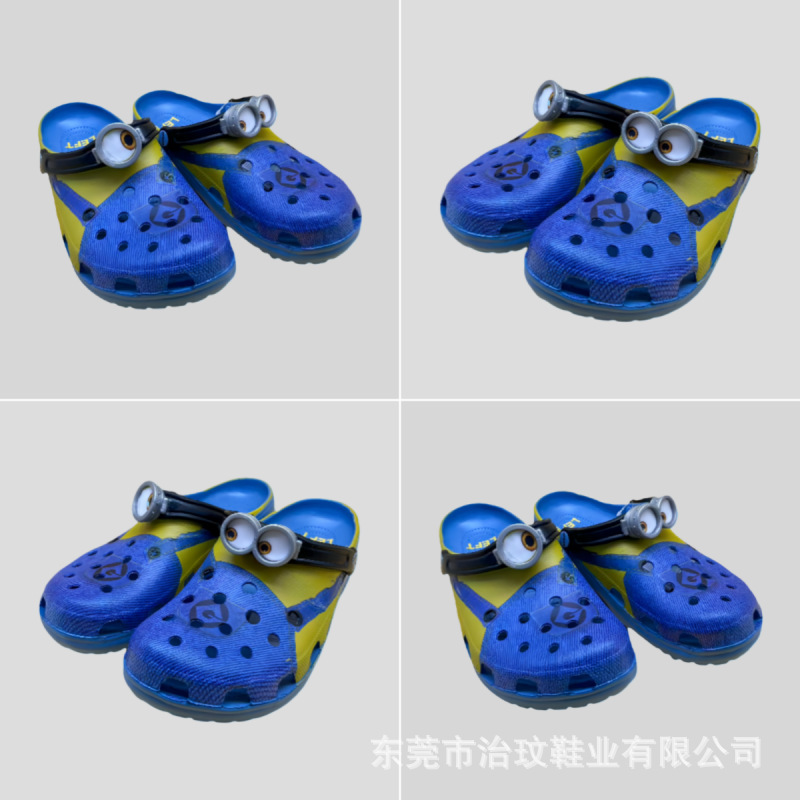 Overalls, Minions, Glasses, Crocs, Parent-Child Shoes, Despicable Me, Beach Toe Sandals, Men's Slippers Wholesale
