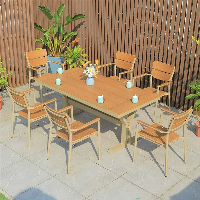 Tianhaixing Plastic Wood 6 Chair + tianhaixing 180 * 90y footstand