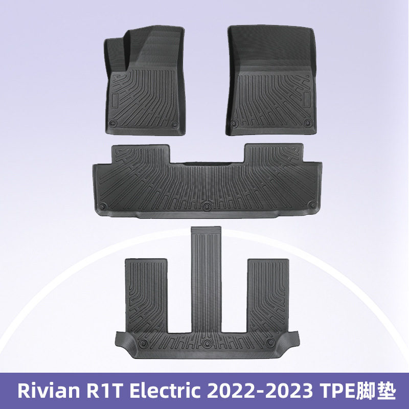 Aplicable a Rivian R1S EV Electric 2022 - 2023 3D todo el tiempo TPE almohadilla de pie almohadilla del maletero