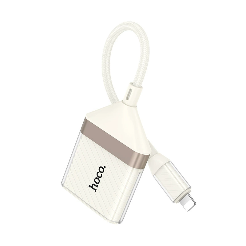 HOCO/浩酷 UA40/UA40A Crystal Translucent iP/Type-C Two-in-One Card Reader