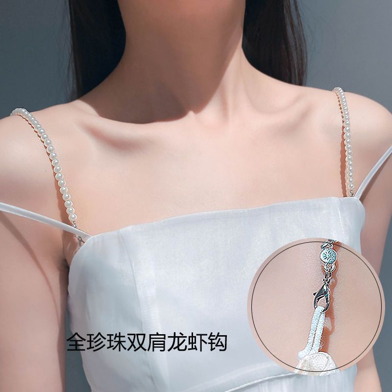 Cordillera de hombro cadena de ropa de abrigo ajustable reemplazable accesorios de diamante de pecho expuestos ropa de perlas