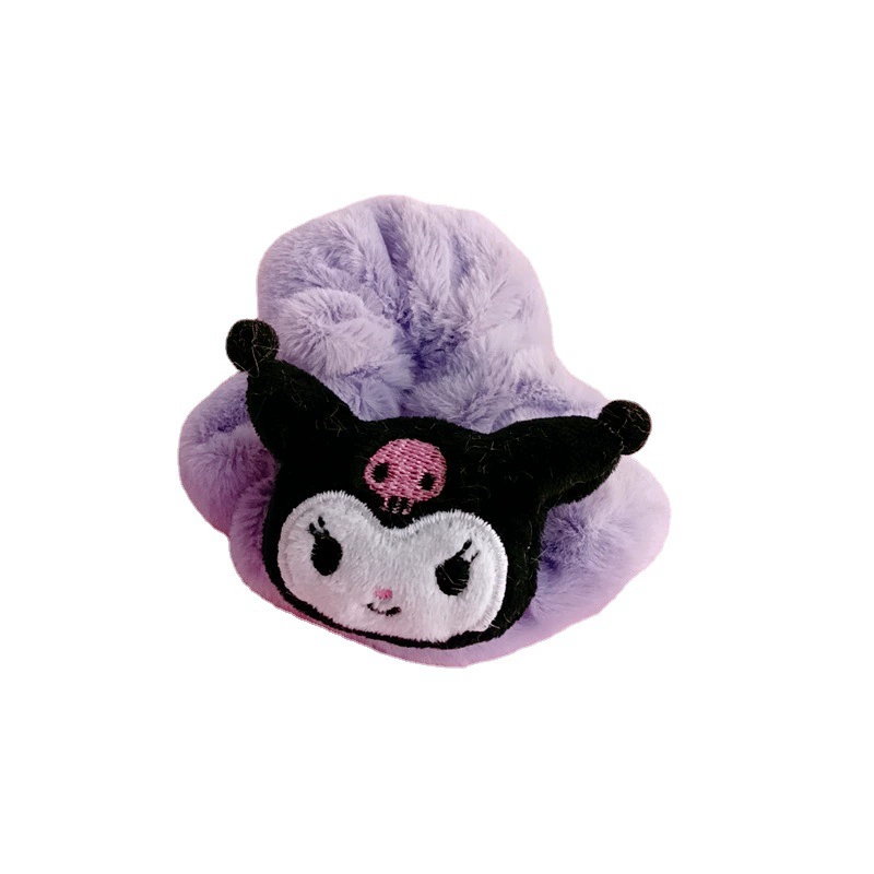 Плюшевое украшение для волос Санлоу, мультяшное кольцо Kuromi, волосы, ювелирное изделие для девушки, сердце, зайчик, ободок, мягкая жгут‑цепь для девочки, браслет