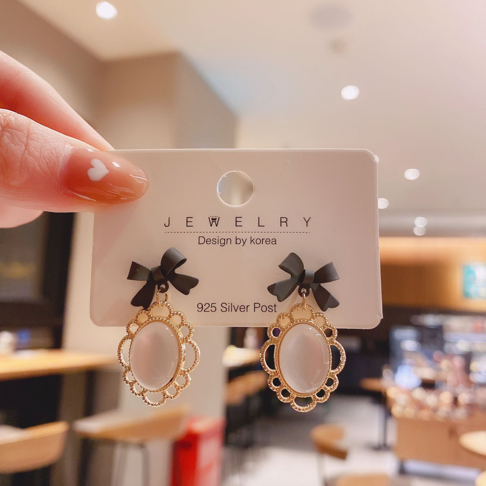 Artificial Pearls, Cat's Eye Stone Inlay Material Earrings Classification 1 Pair Quantity 1 Pair Fashion Geometric Plating Alloy Artificial Pearls Cat's Eye Stone Earrings