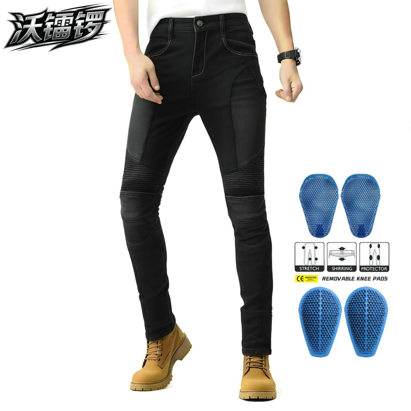 Pantalones vaqueros de la motocicleta de los hombres y las mujeres de verano de malla transpirable pantalones de la motocicleta pantalones de ciclismo al aire libre resistente a la caída CE de silicona equipo de protección