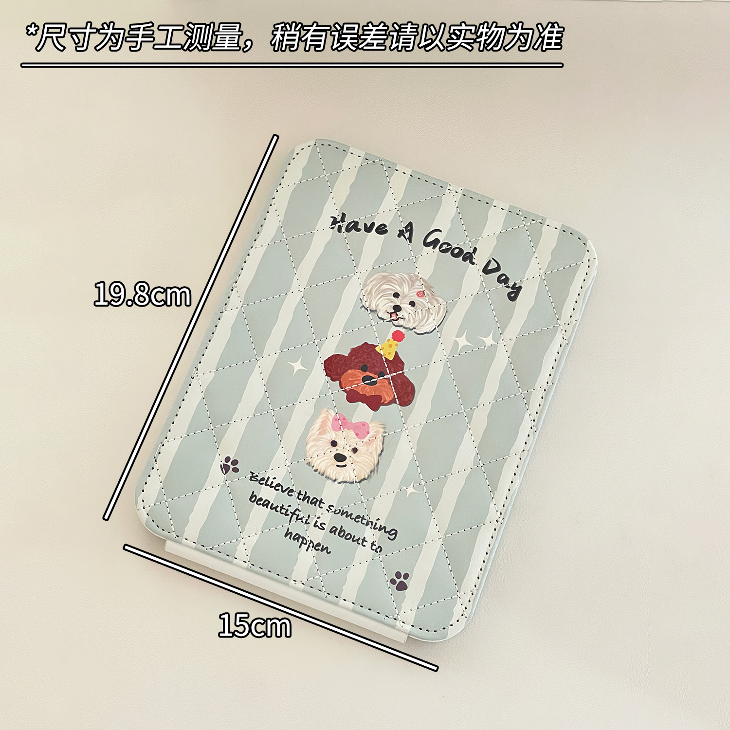 Espejo de maquillaje plegable de escritorio, tocador, tapa abatible, espejo pequeño de alta definición, espejo de maquillaje lindo portátil para mujer