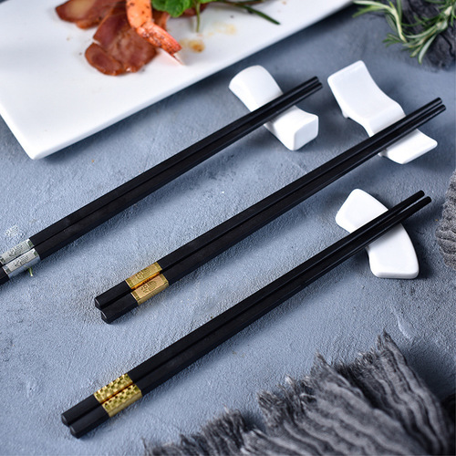 Japanese chopsticks for household use natural bamboo 304 stainless steel anti-slip alloy anti-mildew chicken wing wood solid wood China
