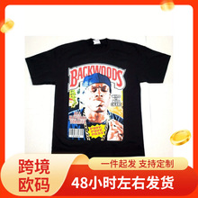 电影角色、字母图案、潮流前线，个性化平印男士T恤，棉质，透气