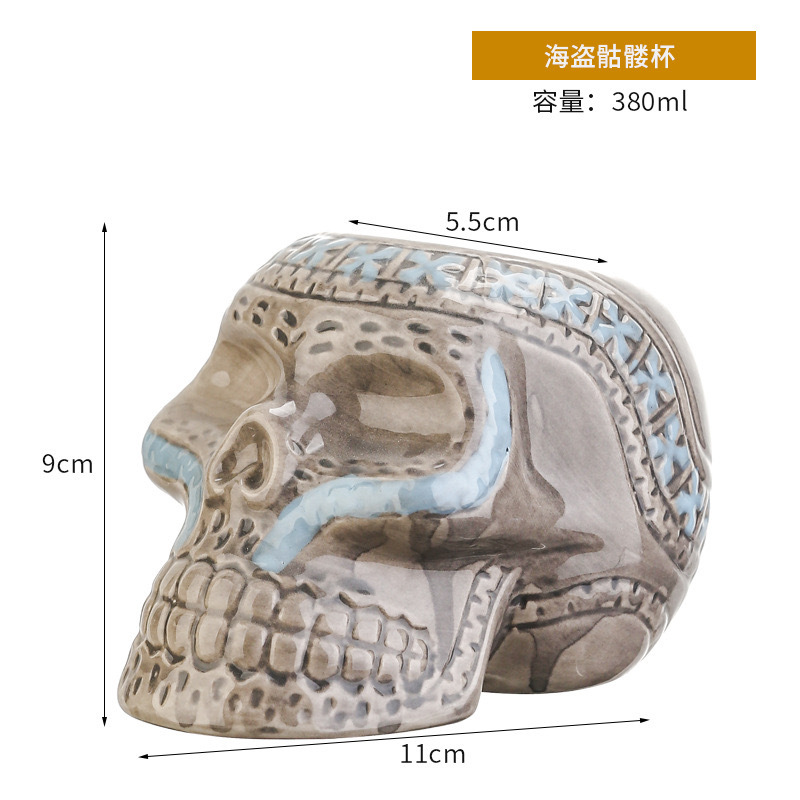 Taza de cóctel hawaiana taza de cerámica creativa taza de tic-tac - toe taza de cara de totem taza de macaco taza zombie taza de papagaio taza