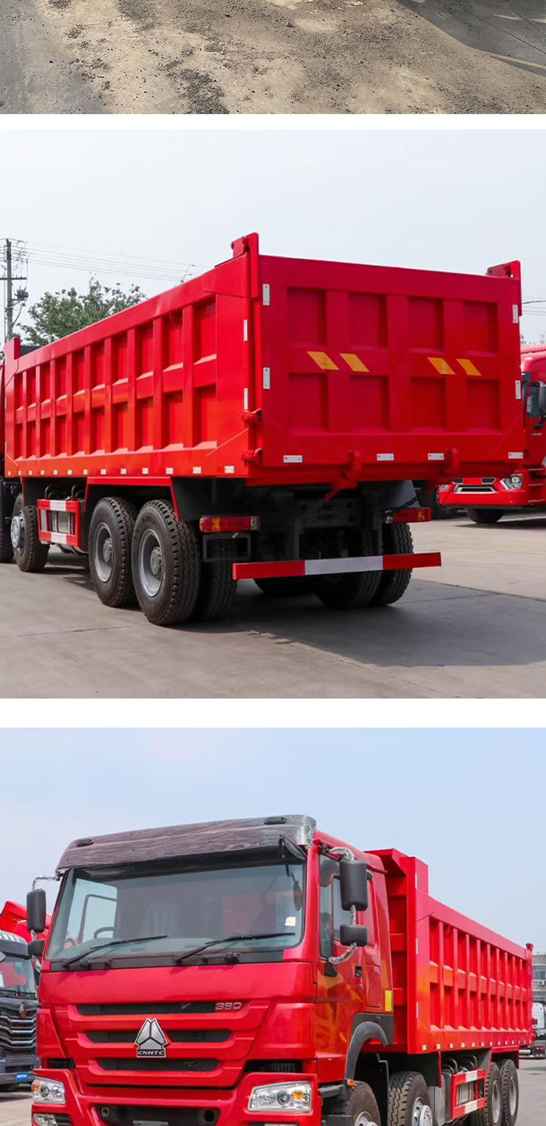 Factory Supplies and Exports Refurbished Sinotruk Howo 12-Wheel Dump Trucks, Howo 8X4 Engineering Dump Trucks