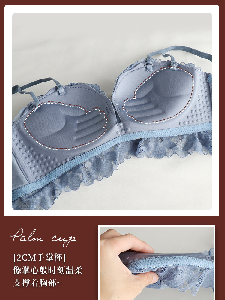8205 encaje de hígado caliente inalámbrico sexy encaje pequeño pecho push up ropa interior de pecho ajustable traje de sujetador de las mujeres