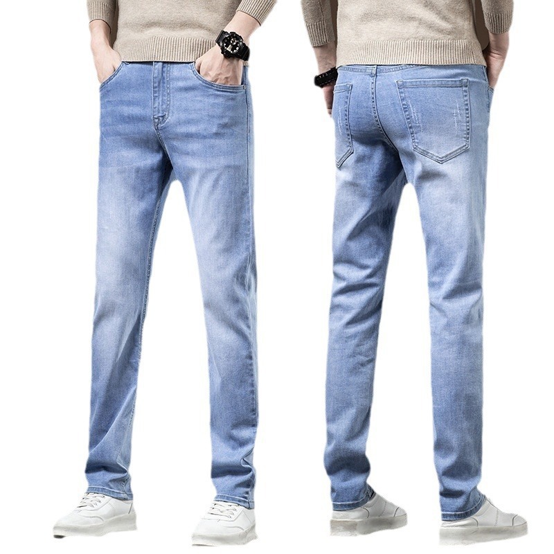メンズ万能ジーンズ2025新作トレンドブランドスリムストレートストレッチカジュアルロングパンツ流行シーズンワンピース卸売