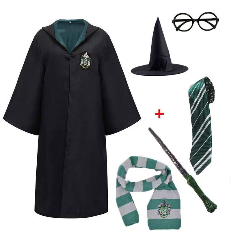 Harry Potter 6-Piece Robe Kidsren's Adult Cosplay Gryffindor Magic Robe School Uniform Halloween Peripherals