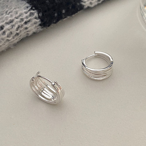 Line earrings for women Korean style retro personality simple cross braided metal earrings earrings  new trend