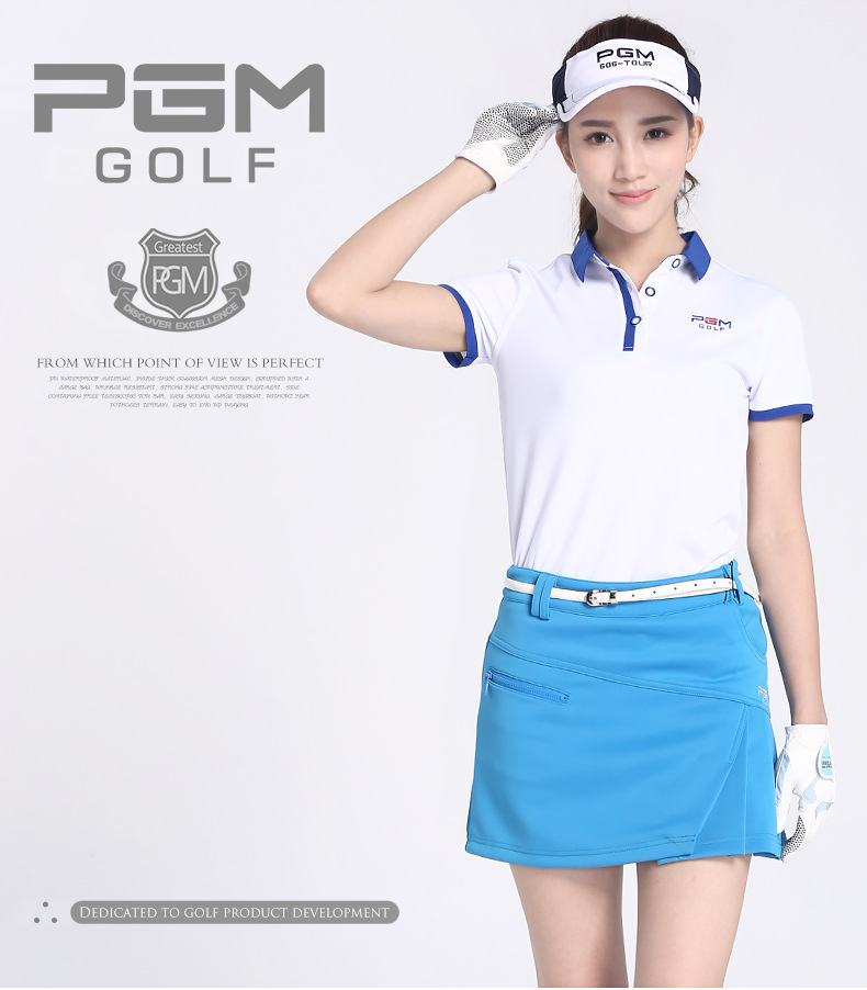 Váy golf nữ hakama dây kéo thời trang xếp ly lót an toàn — Qz012 màu cam, Qz012 màu đỏ hoa hồng, Qz012 màu trắng, QZ012 màu xanh lam