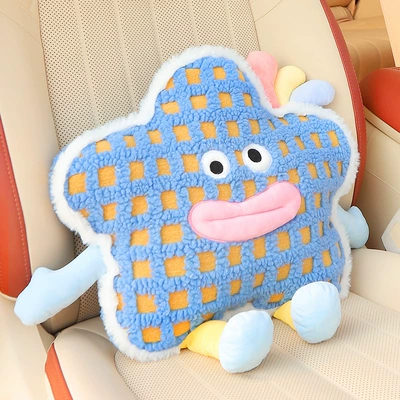 Lumbar Support Set, Car Neck Pillow: Waist support - star-blue-lumbar-support