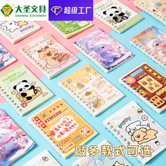 小学生のかわいいテキストロールオーバーコイルブック学生単語ハンドブック小さなブックポケットミニA7メモ帳