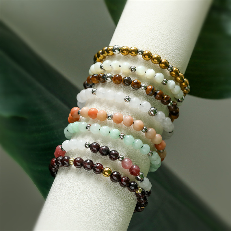 Europa y los Estados Unidos transfronterizos 6MM ojo de tigre ágata línea elástica cuentas pulseras pulseras granada brazalete de regalo para hombres y mujeres