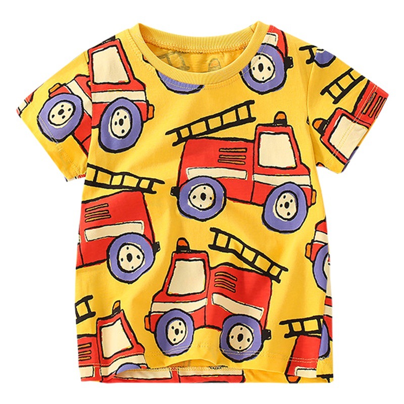 Malwee camiseta de los muchachos verano nuevos niños europeos y americanos guapos DE LOS NIÑOS impresos cuello redondo manga corta top