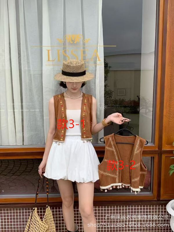 夏の新しいファッション多用途カジュアルレトロ高品質ボヘミアンエスニックスタイルベストジャケット女性用|undefined