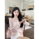 Design-Sense Back Hollow-Out Lace-Up Pink T-Shirt Long-Sleeved Sunscreen Blouse Women's Summer Niche Slimming Thin Top