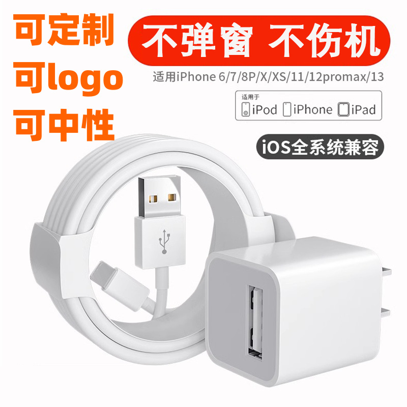 5v1A 欧美英规适用苹果手机平板充电头充电器USB快速充电头数据线