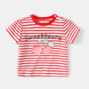 Children's overall for leisure, cartoon T-shirt, summer clothing girl's, top, 1-3 years