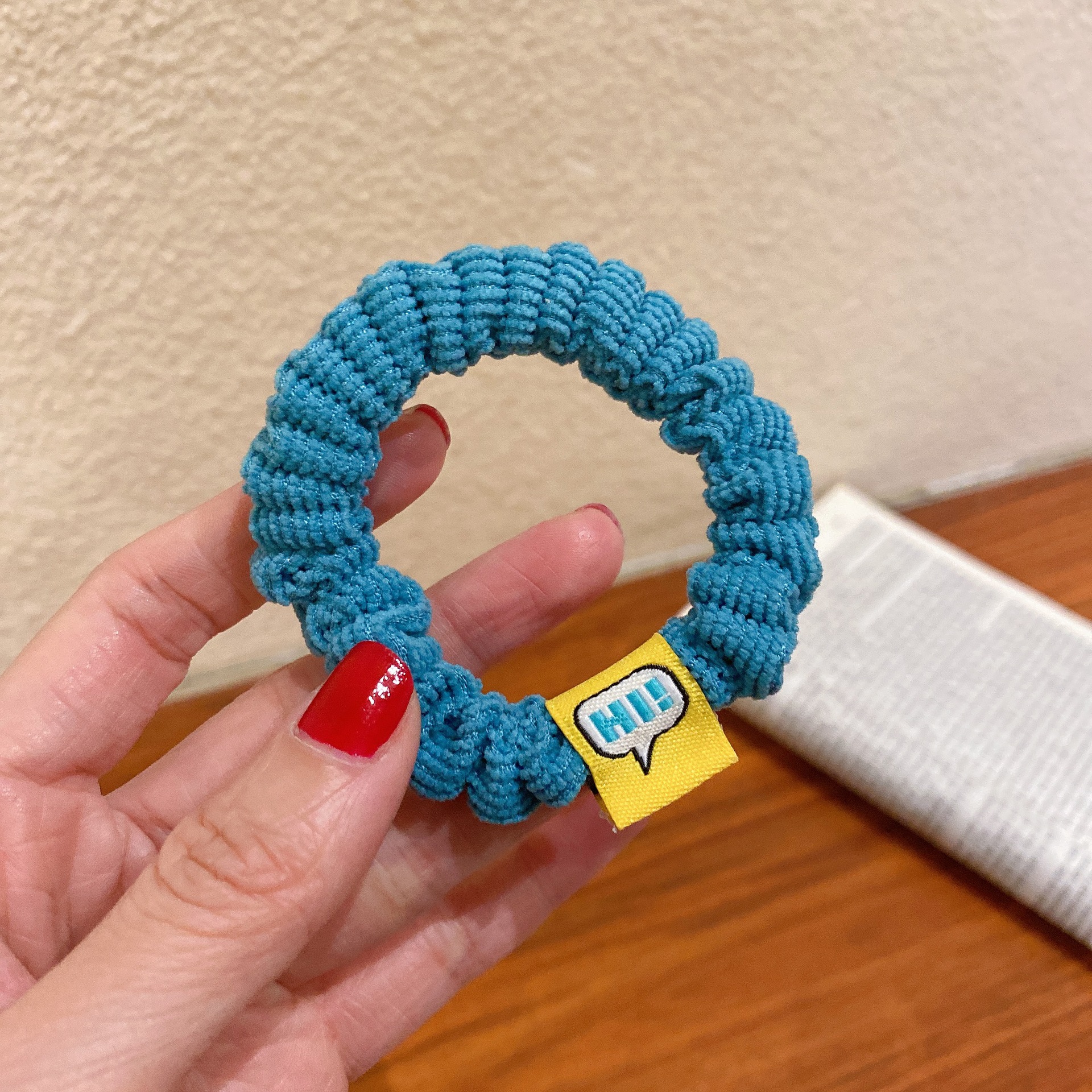 Linda diversión etiqueta de tela cuerda de pelo de pana anillo de pelo de color caramelo cabeza cuerda chica corazón Pequeño intestino anillo japonés y coreano accesorios para el cabello al por mayor