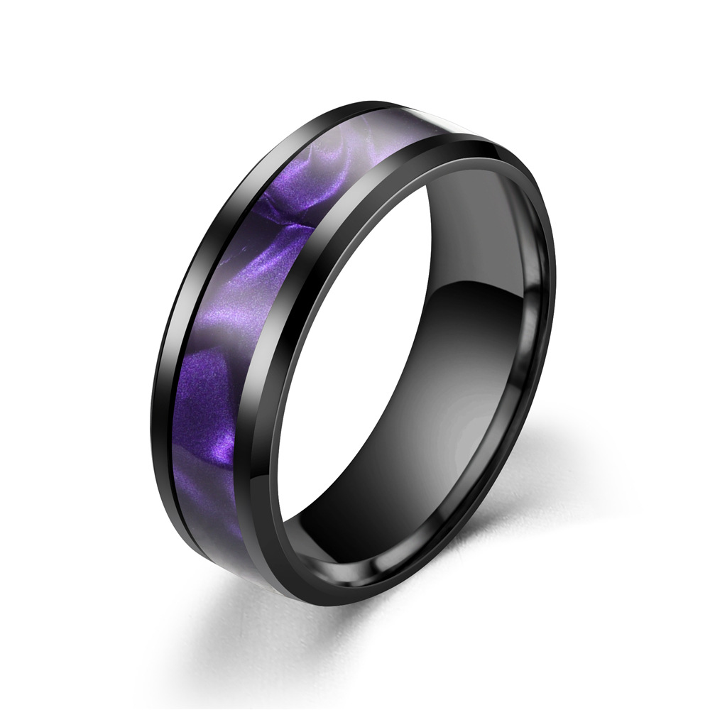 Geometric Pattern All Seasons Season Retro Cool Style Geometric Titanium Steel Unisex Rings Men Band Rings