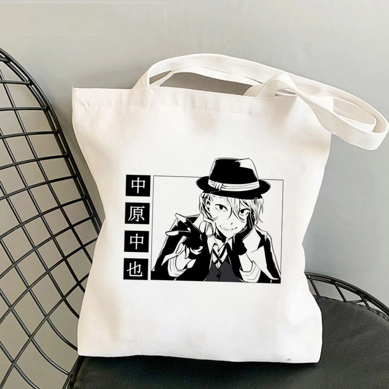 Comercio extranjero transfronterizo Bungou Stray Dogs impresión bolsa de lona Harajuku bolsa de hombro bolsa de moda bolsa de compras
