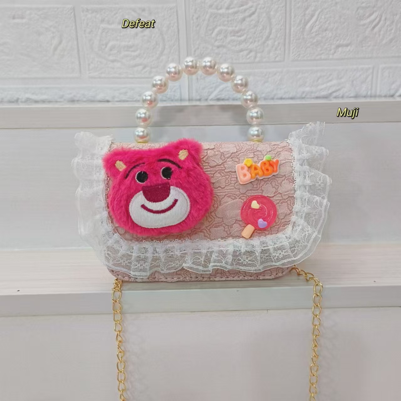 Bolso de perlas bolso de hombro bolso de cambio bolso de princesa bolso de dibujos animados bolso de fresa oso bolso de niños bolso de cadena