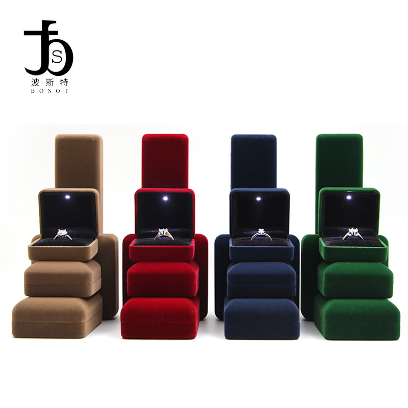 植绒盒绒布铁盒首饰盒珠宝戒指吊坠盒手镯项链盒首饰包装盒徽章盒