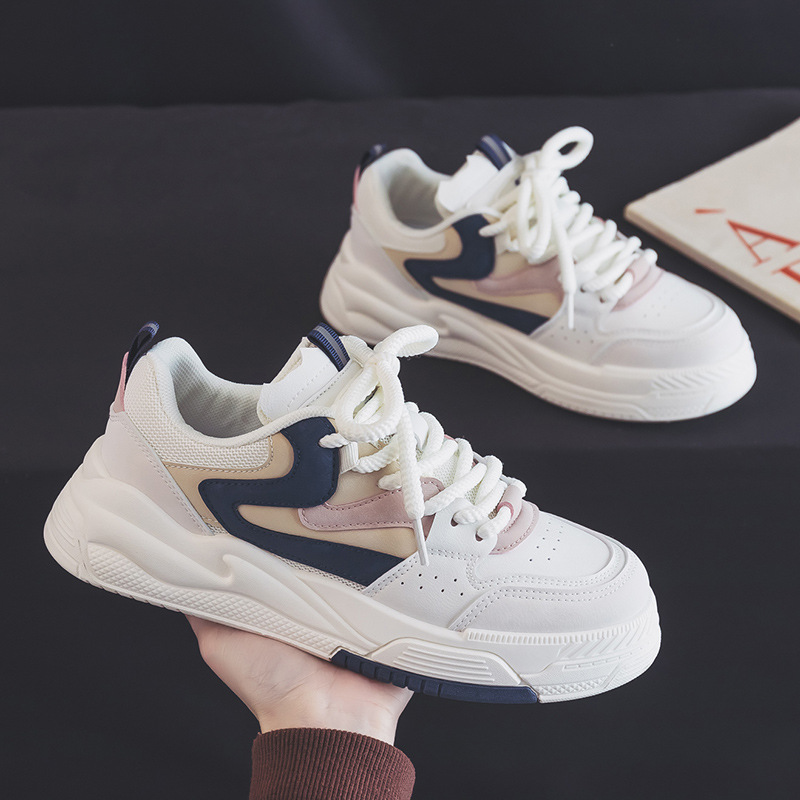 Vita skor med dragsko damsneakers 2023 vår nya casual mångsidiga parsneakers herr L-G_voghion.com