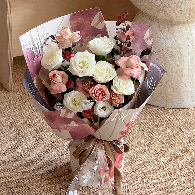 Huaxi Yu Meiyi Qixi día de San Valentín flores de papel de embalaje ramo de flores diy regalo florista de papel de embalaje de flores image 5
