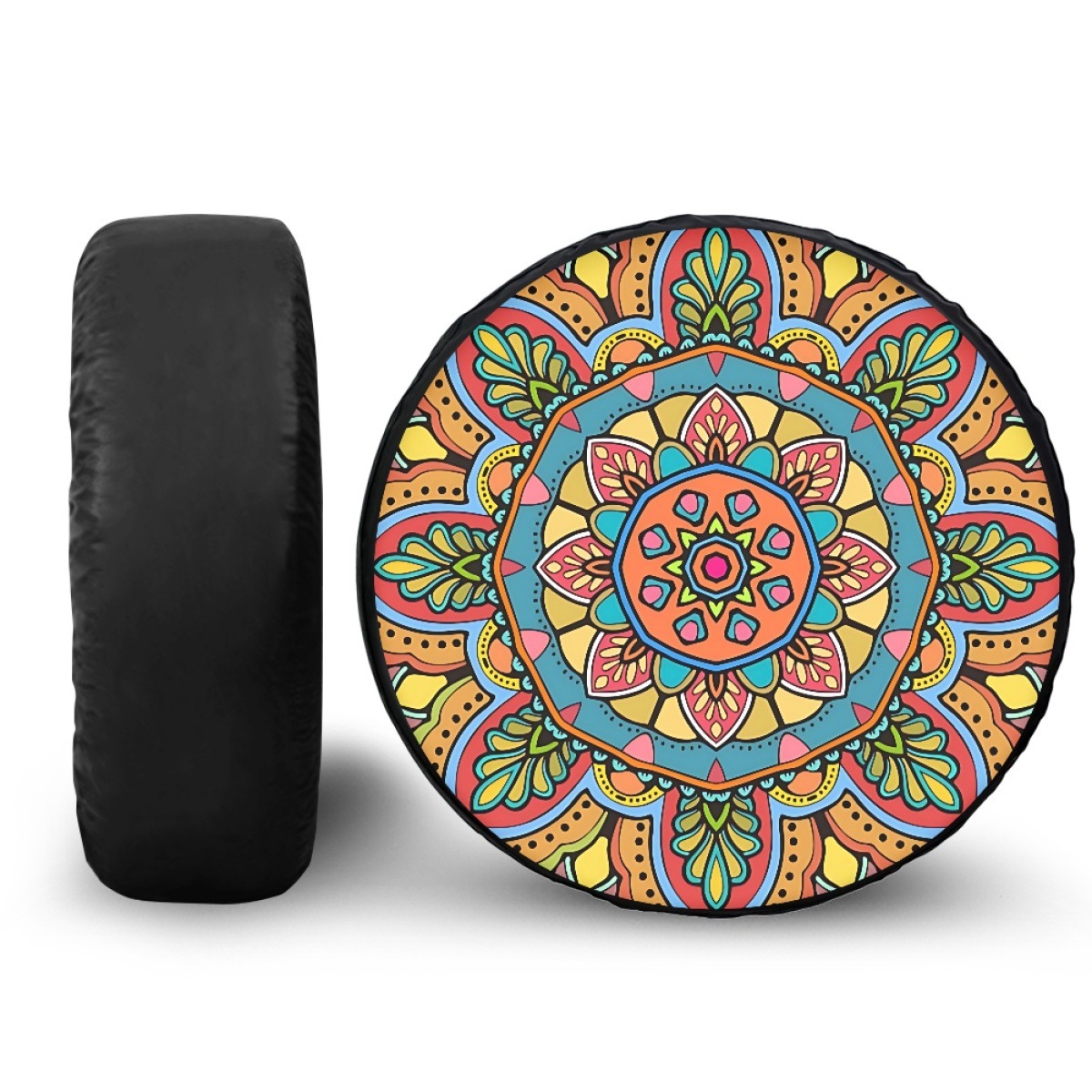 Amazon Car Tire Protective Cover Bohemian Style Pu Waterproof Tire Cover Suitable for Jeep, Rv, Suv