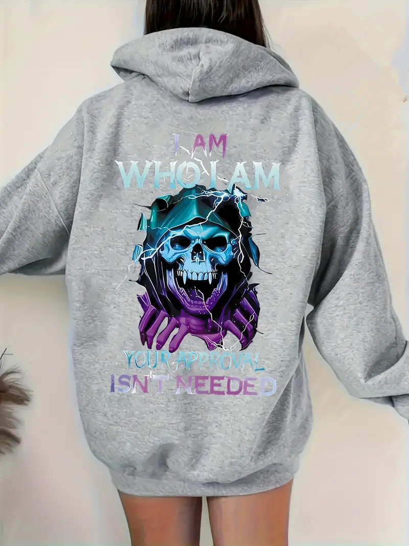 Sonbahar Kış Modası Harf Desenli Baskılı Kapüşonlu Sweatshirt Günlük Trend Hip Hop Sokak Çok Yönlü Üst Ceket_voghion.com