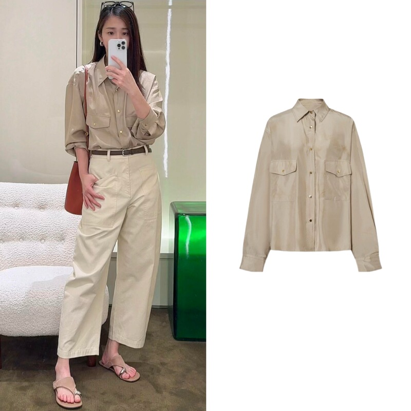 【Ed Workwear Shirt】100% Mulberry Silk Women's 2026 Versatile Comfortable Loose Fit Autumn New Cold-Dyed Workwear 【Ed Workwear Shirt】100% Mulberry Silk Women's 2026 Versatile Comfortable Loose Fit Autumn New Cold-Dyed Workwear