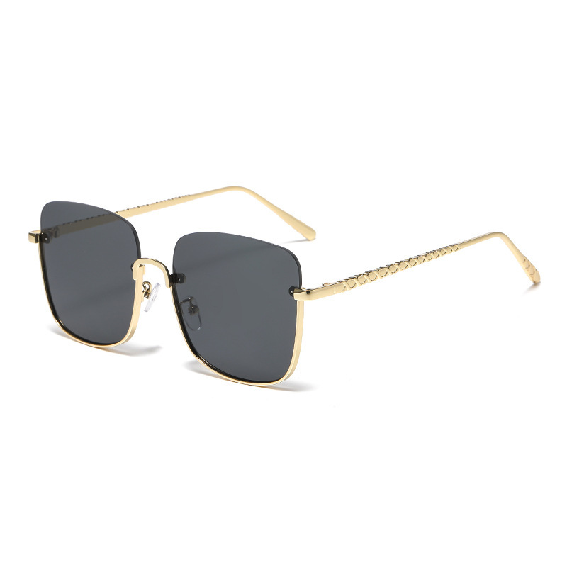 Gafas de Sol Retro de Medio Marco Metal y PC Protección UV para Conducción y Viajes