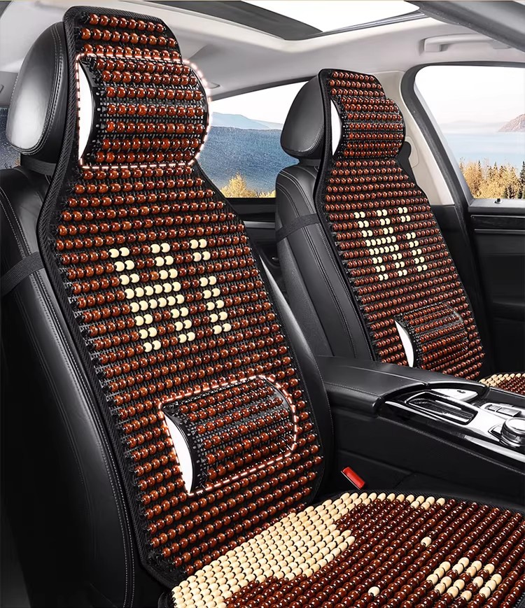 Car Seat Cushion, Summer Cooling Cushion, Wooden Bead Ventilated Seat Cushion, Summer Square Cushion, Breathable Butt Cushion, Truck Seat Single Cushion