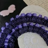 4cm double layer lace light blue purple one meter
